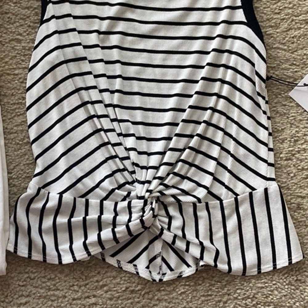 Bailey 44 Black & White Stripe Twist & Shout Tank - Picture 5 of 6